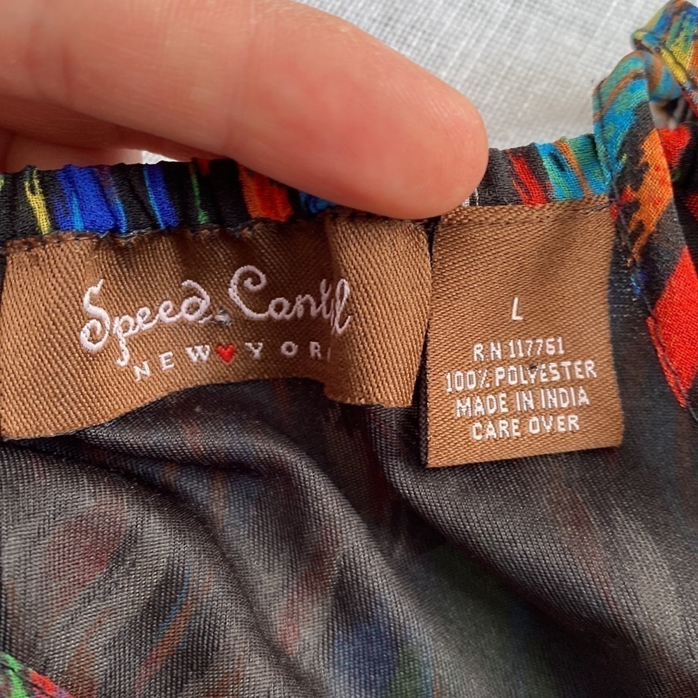 Speed Control sleeveless mini sundress with stunning bright colors. - Picture 15 of 16